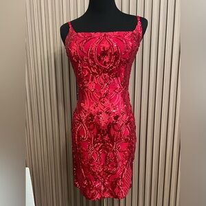 Windsor Radiant Red Sequin Mini Dress